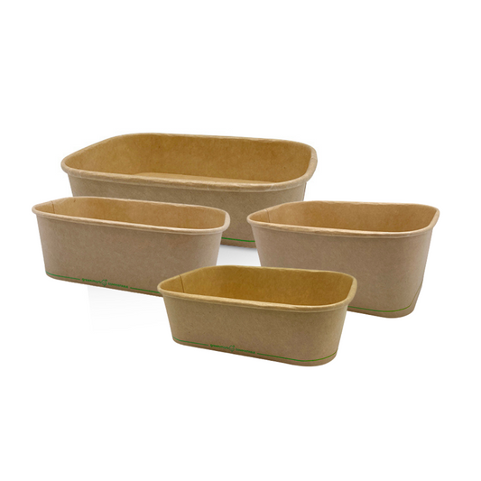 PLA Coated Kraft Rectangular Container - Various Sizes