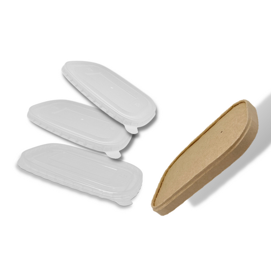 Rectangular Container Lid to fit 500ml-1000ml - Various Material (PLA/CPLA/PP/PET)