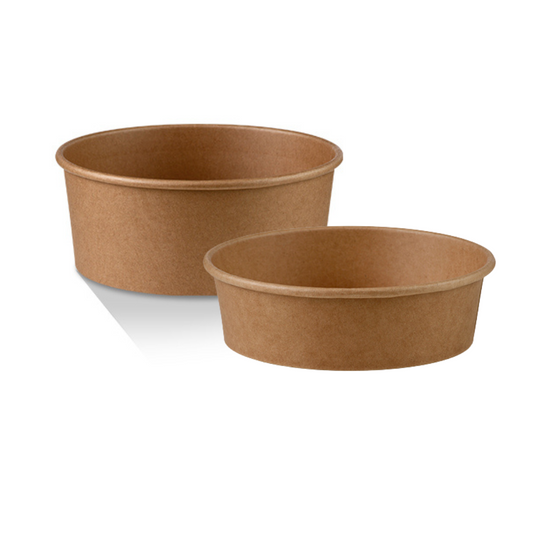 PLA Coated Kraft Salad Bowl - Various Sizes