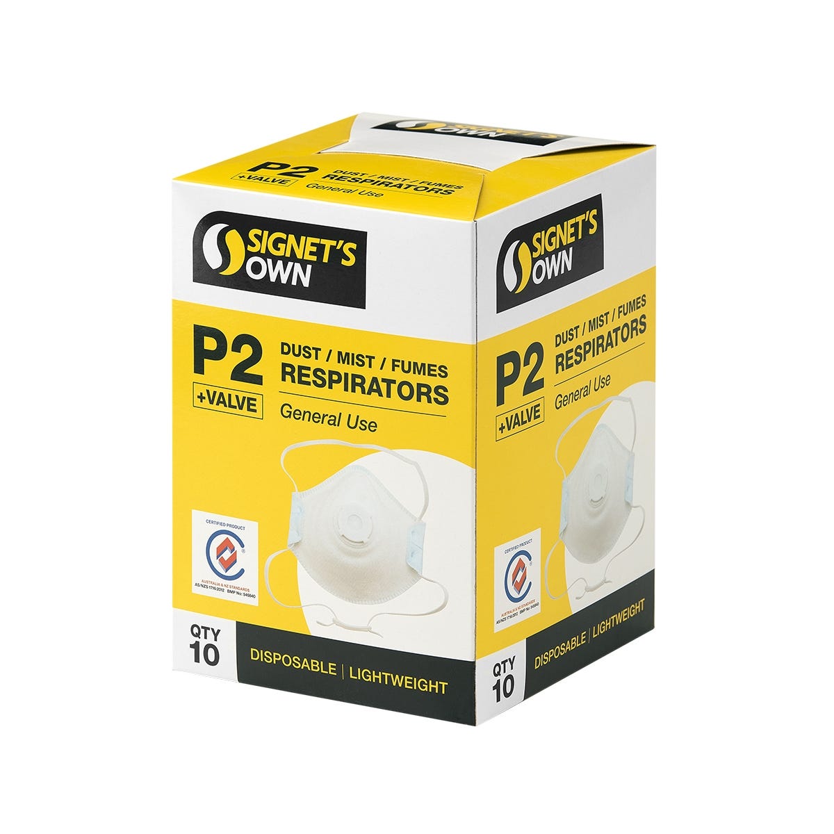 Signet P2/N95 Disposable Respirator + Valve - 10/pk