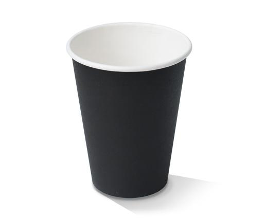 PE Coated Single Wall Cup - Black - Various Sizes