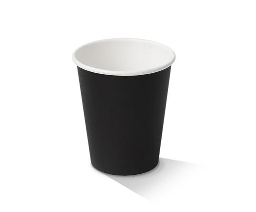 PE Coated Single Wall Cup - Black - Various Sizes