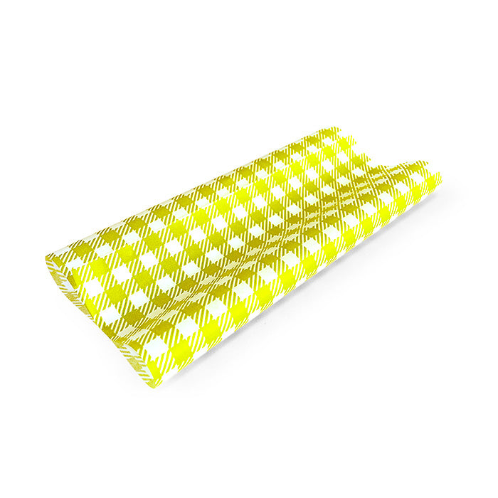 Gingham Printed Greaseproof Paper Half - 190x150mm - Various Colours