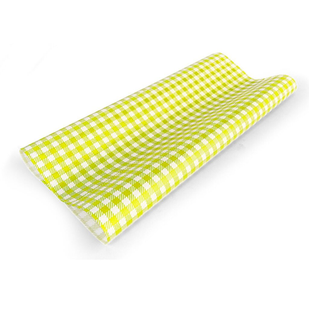 Gingham Printed Greaseproof Paper Large - 400x330mm - Various Colours
