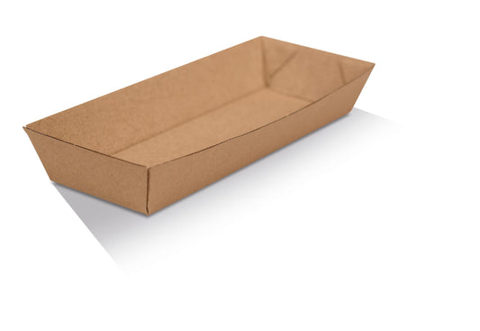 Plain Brown Hot Dog Tray - Corrugated