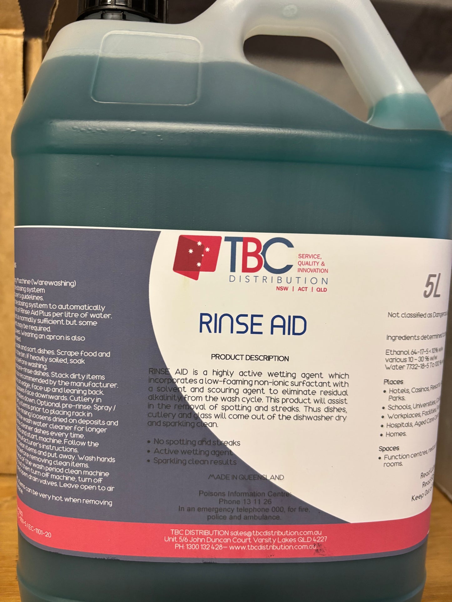 Classic Machine Rinse Aide - 5ltr - QLD ONLY