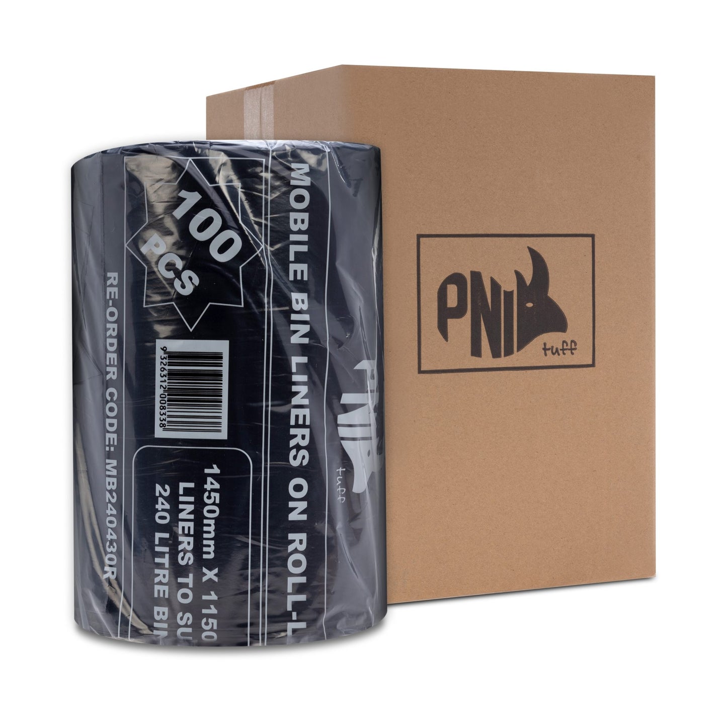 240L Extra Heavy Duty Garbage Bag Bin Liner - Black