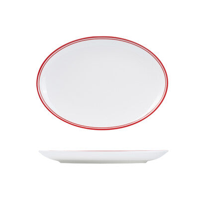 Nano Cru Red Oval Coupe Plate - Various Sizes