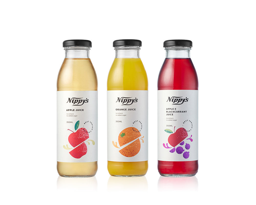 Nippy s Glass Juice Shelf Stable Various Flavours 12 x 350ml CLUBCO