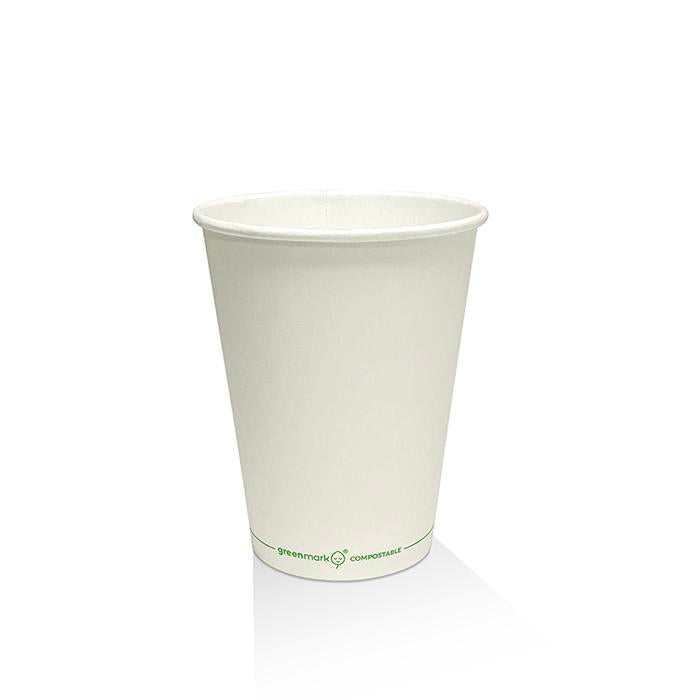 PLA Coated Single Wall Cup - White - Various Sizes