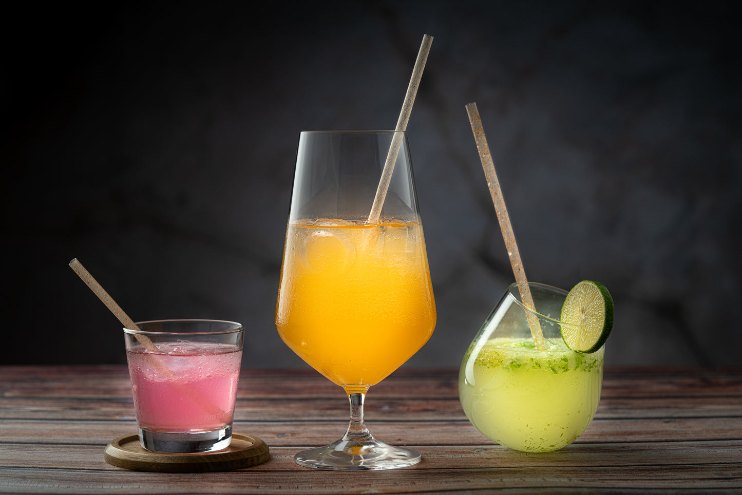 AGAVE Biodegradable Cocktail Drinking Straws - UNWRAPPED - Various Colours
