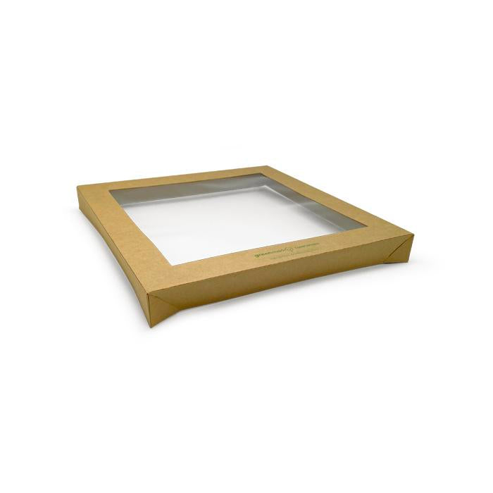 Brown Corrugated Square Catering Tray or Matching Lid - Medium