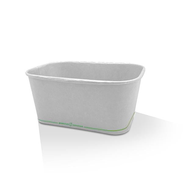 PLA Coated White Rectangular Container - Various Sizes
