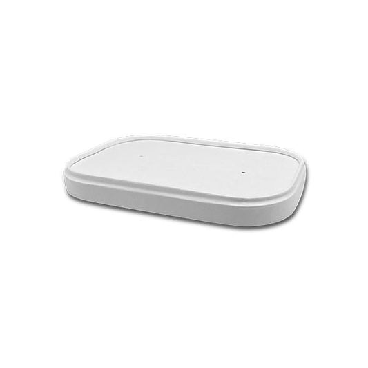 PLA Coated White Rectangular Container Lid to fit 500ml-1000ml