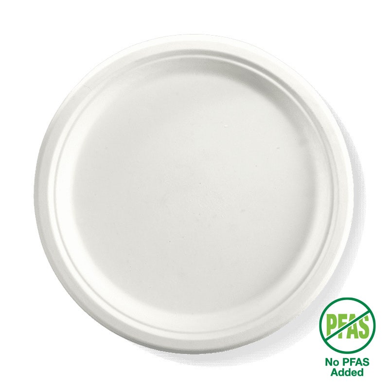 Round Plant Fibre White Plate - Various Sizes