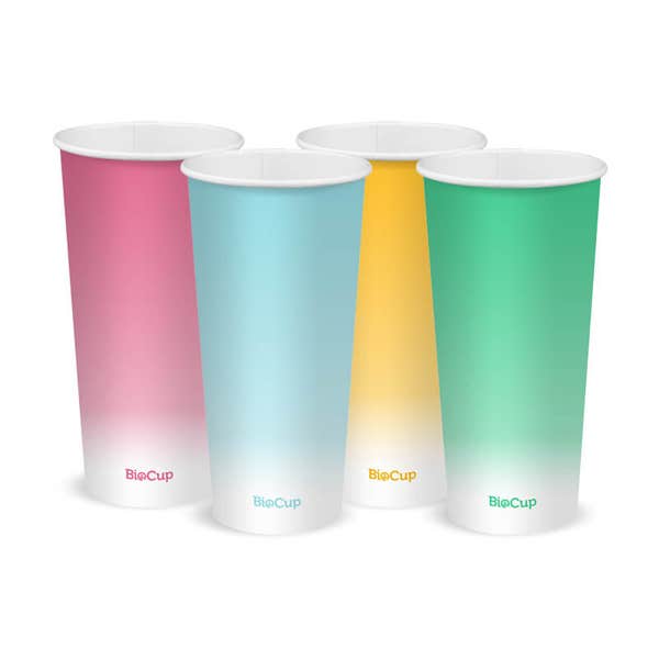 650ml / 22oz (90mm) Coloured Cold Paper BioCup