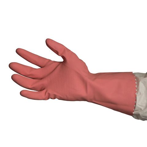 Silverlined Rubber Gloves - Pink - Various Sizes - 12 pairs/box