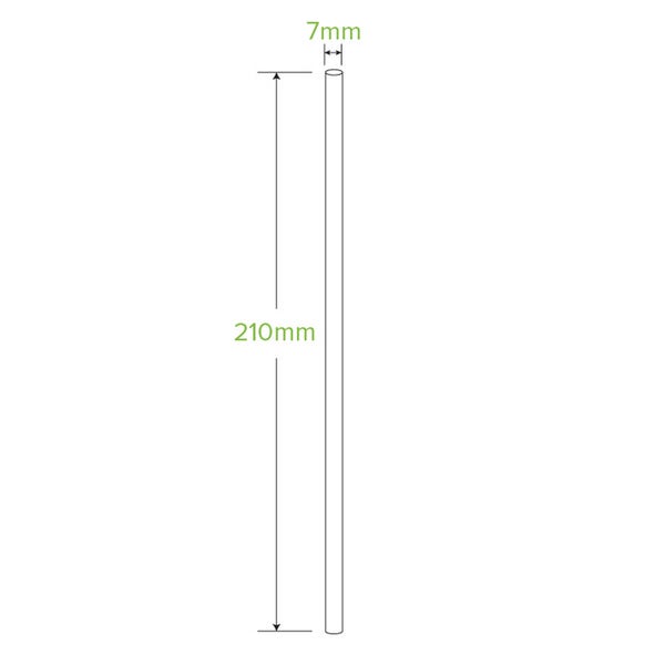 7mm Individually Wrapped Regular Black BioStraw