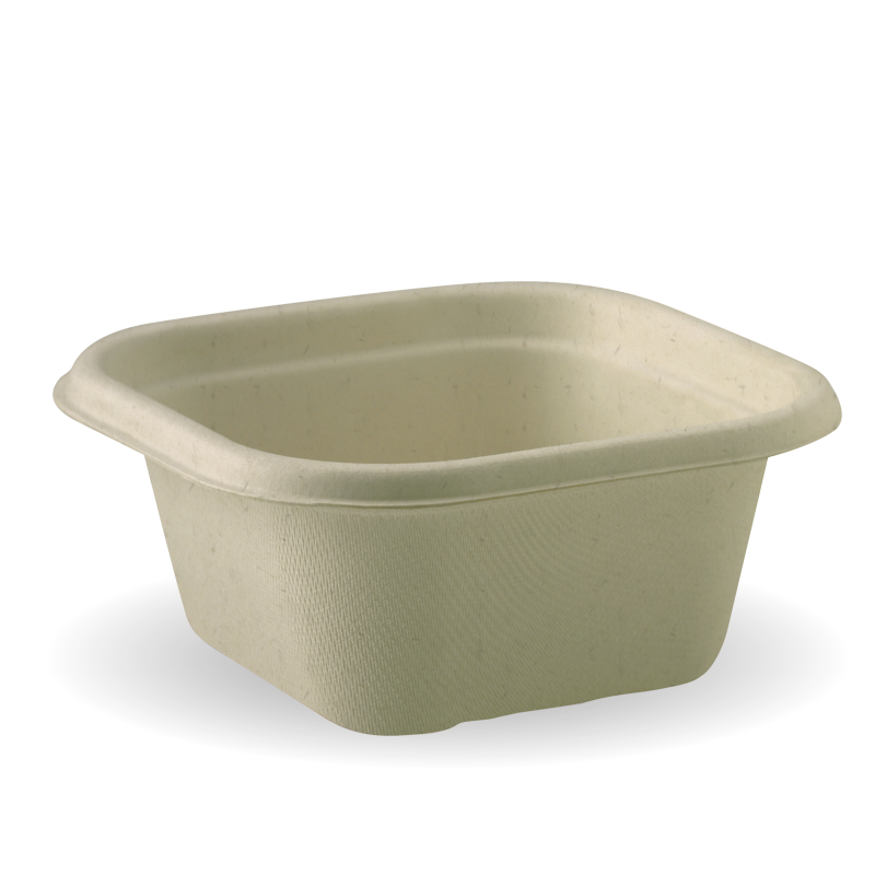 480ml Natural Biocane Square Containers
