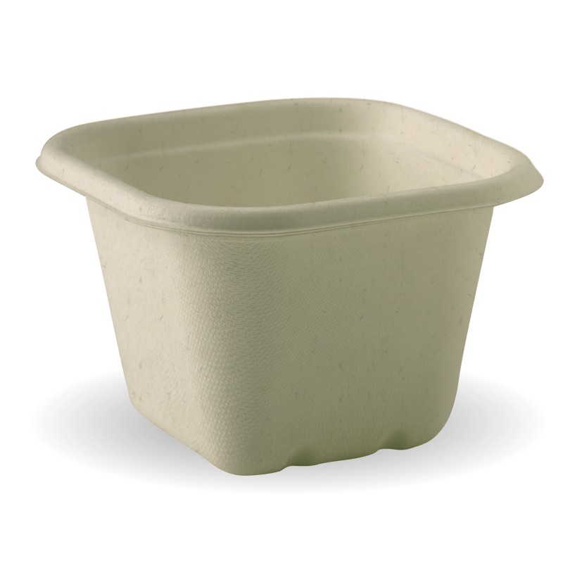 630ml Natural Biocane Square Containers
