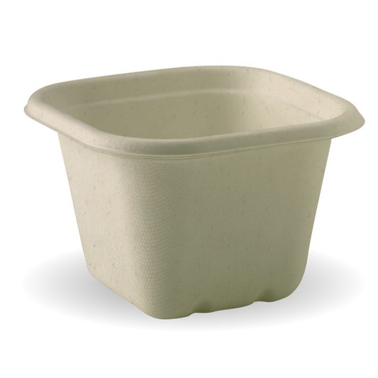 630ml Natural Biocane Square Containers