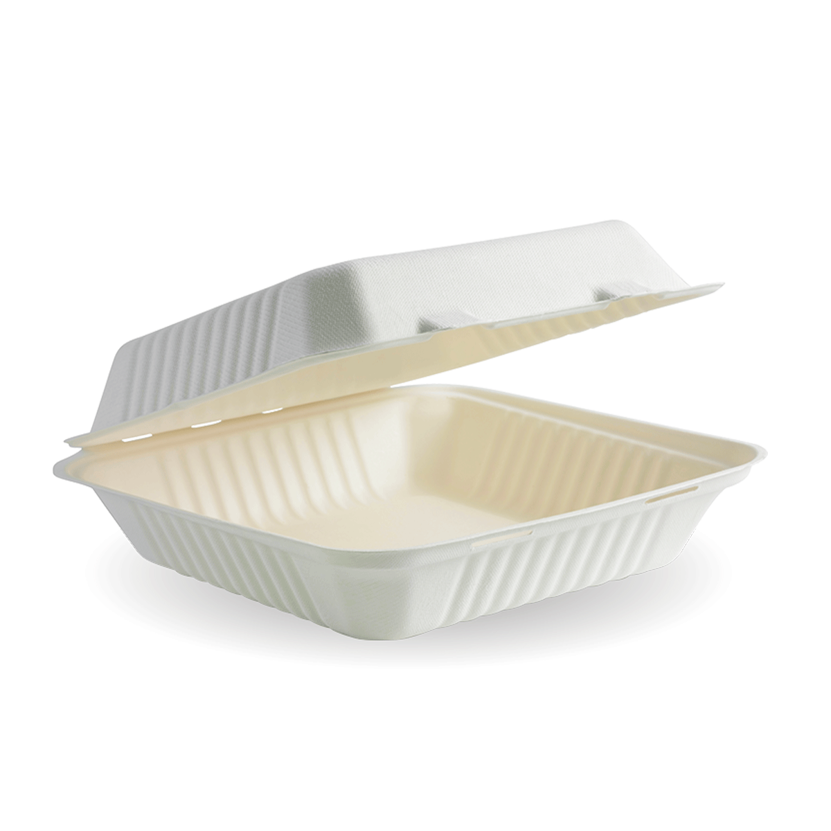 9x9x3" Clamshell - White (Dinner)