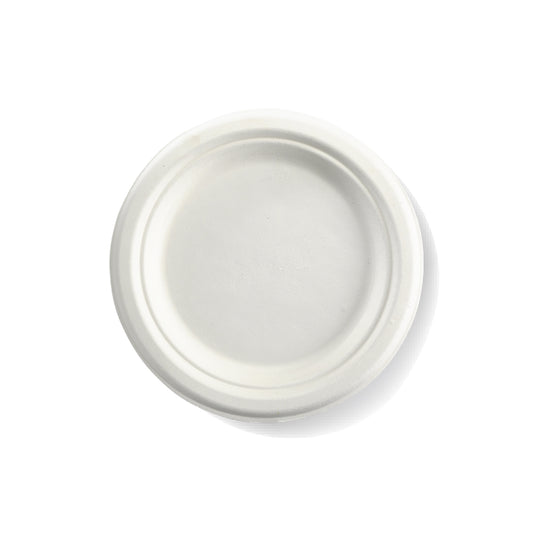 7" BioCane Round Plate - White