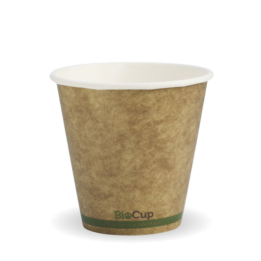 8oz (90mm) Kraft Green Stripe Double Wall BioCup