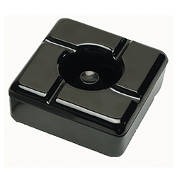 Compass Square Black Windless Ashtray - 12ctn
