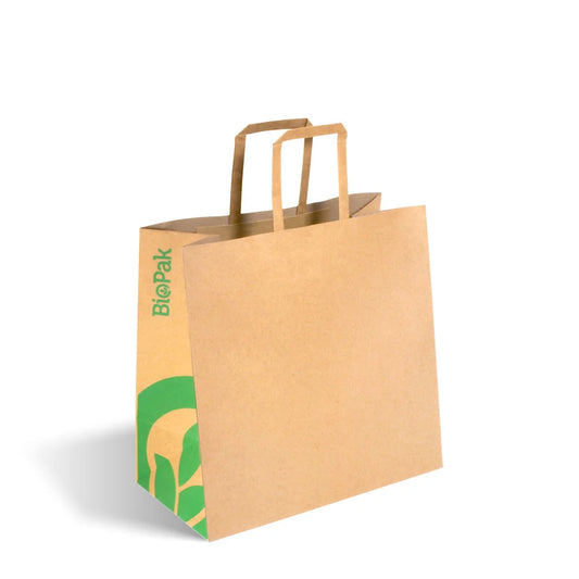 Small Flat Handle Kraft Paper Bags