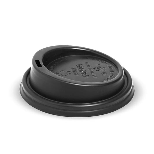 6-8-10-12oz (80mm) Small Black PLA BioCup Lid