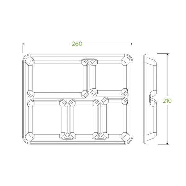 5-Compartment BioCane Tray