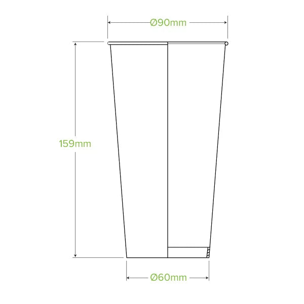 600ml / 20oz Green Cold Paper BioCup