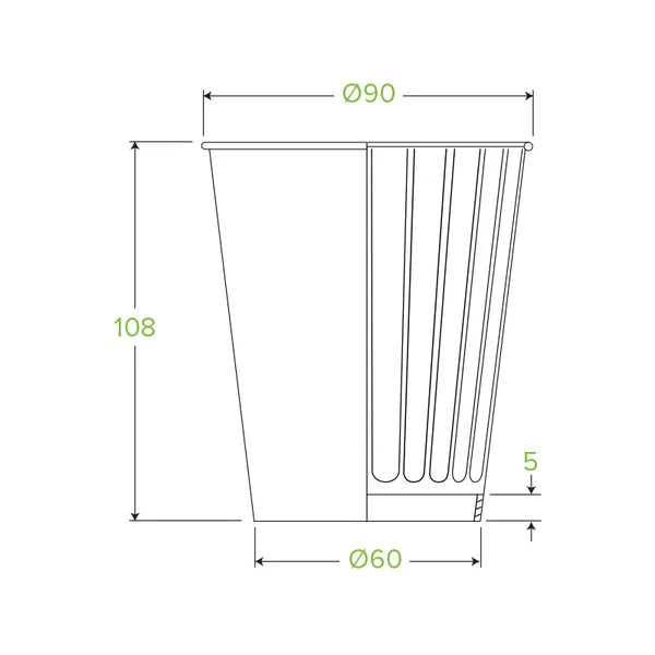 390ml / 12oz (90mm) Leaf Double Wall BioCup