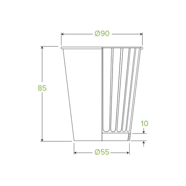 295ml / 8oz (90mm) Leaf Double Wall BioCup