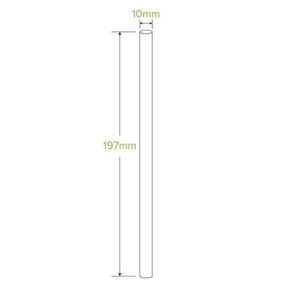 10mm Jumbo White BioStraw