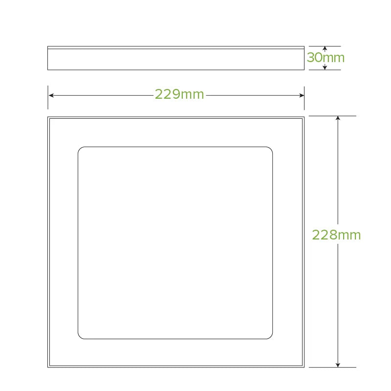 Small BioBoard Catering Tray PLA Window Lid