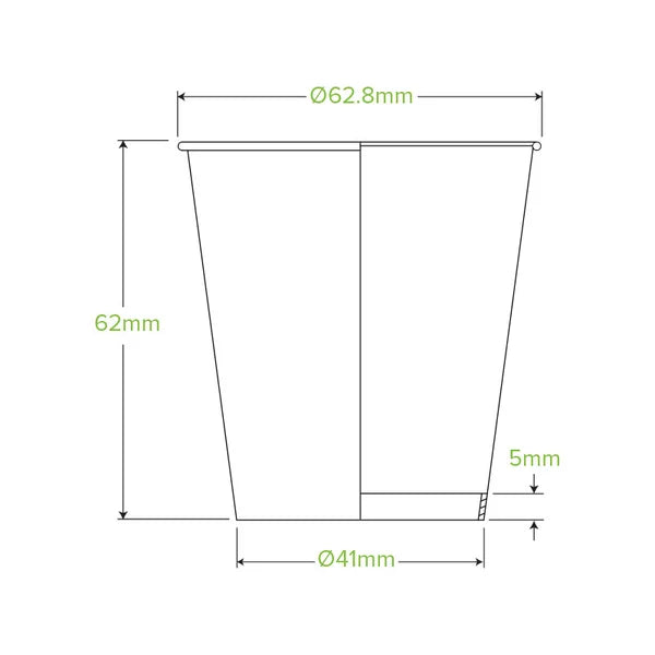 120ml / 4oz (63mm) Aqueous Single Wall BioCup