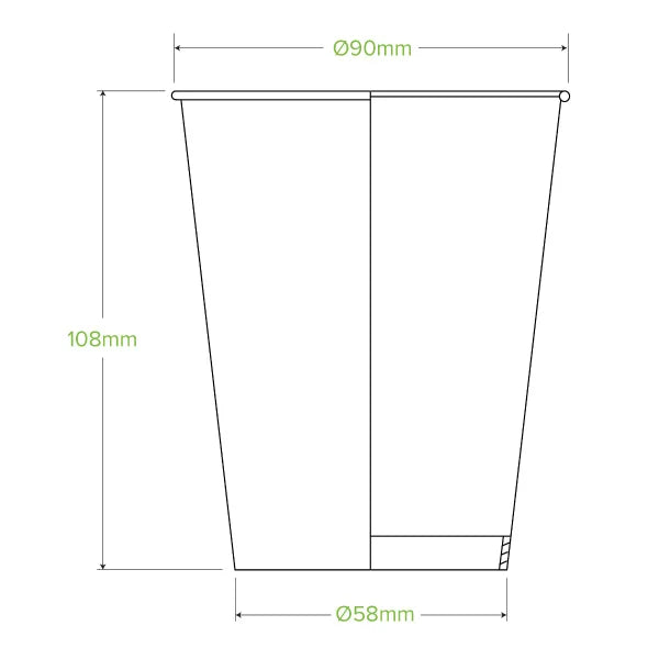 390ml / 12oz Green Cold Paper BioCup