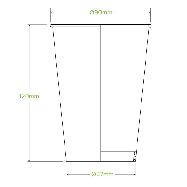 420ml / 14oz Green Cold Paper BioCup