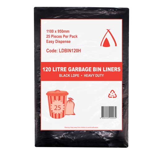 Garbage Bags Heavy Duty 120L (Black)