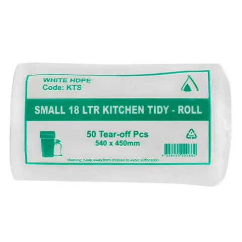 OFFICE / KITCHEN TIDY BIN LINER SMALL 18ltr (50 per roll)