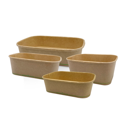 PLA Coated Kraft Rectangular Container - Various Sizes
