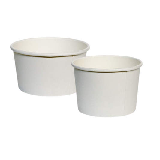 PLA Coated Paper Bowl - White - Various Sizes