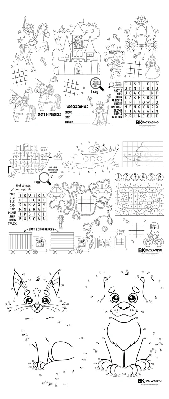 Kids Games Placemats