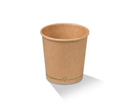 PLA Coated Brown Kraft Bowl 16oz & Matching Paper Lid