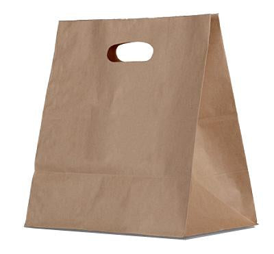 Brown Paper Kraft Carry Bag w/Die Cut Handle
