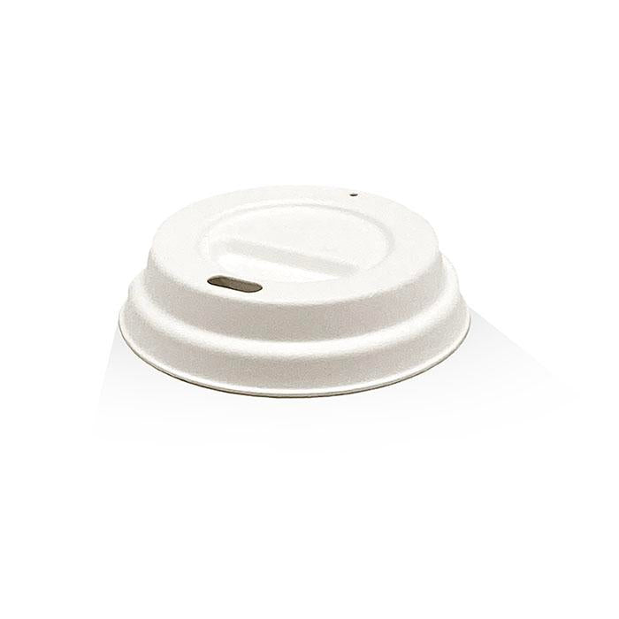 Bagasse Cup Lid to suit 90mm - White - Various Sizes