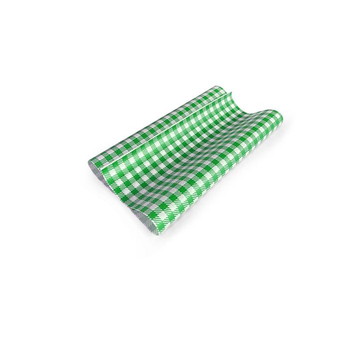 Gingham Printed Greaseproof Paper Large - 400x330mm - Various Colours