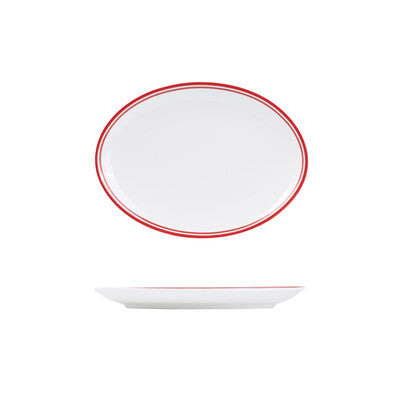 Nano Cru Red Oval Coupe Plate - Various Sizes